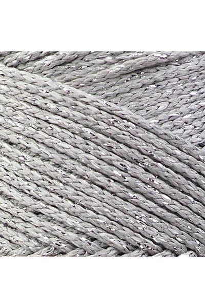 Ritzz Σχοινί μακραμέ νιφάδας 2 MM Γκρι Ασημί Glitter