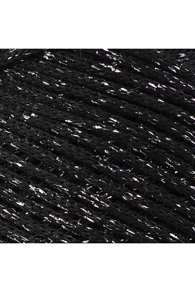 Ritzz Σχοινί μακραμέ νήματα 2 MM Μαύρο Ασημί Glitter