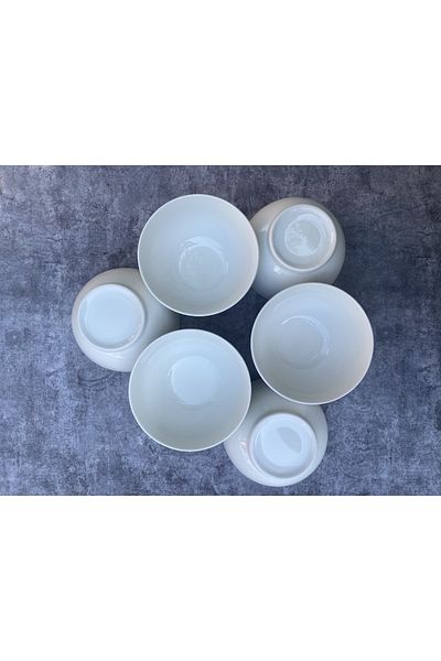 RUBİ PORSELEN 6-Person Jumpsuit Porcelain 14 cm Deep Soup Bowl Set