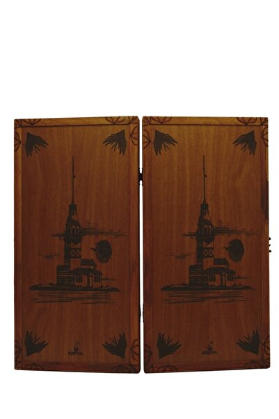 Simya Oyun Aletleri Simya Model Kız Kulesi Ceviz Kaplama Tavla