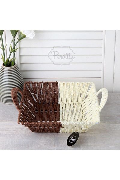 Kapris Perotti Square Knitted Bread Basket 10695