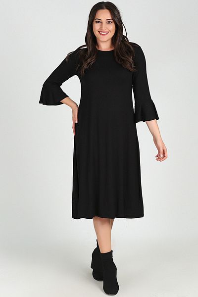 Curvy Trend Φόρεμα με μακριά μανίκια σε μεγάλο μέγεθος