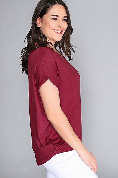Moda Cazibe بلوزة حمراء نسائية M9169