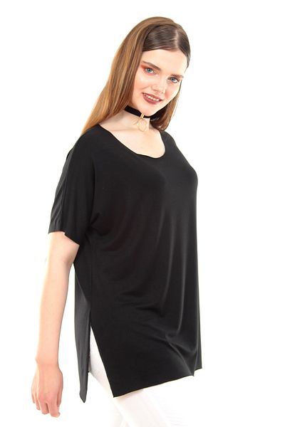 Curvy Trend Plus Size Skirt Slit Loose Blouse
