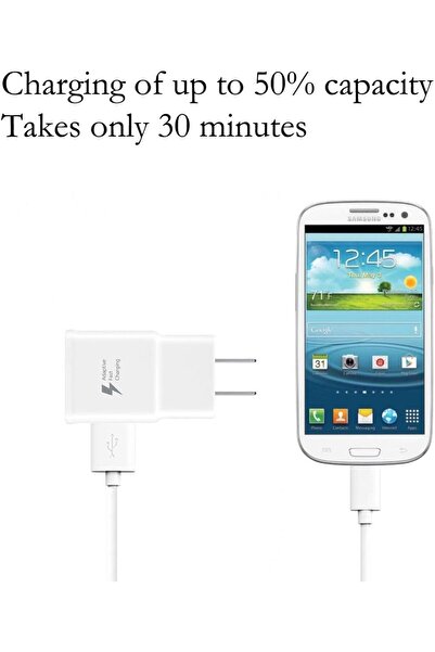 Deppo Trend Samsung Galaxy S7/S6/Note4/S4/S3/J7/J5/J3/A7/A5/C/Prime Uyumlu 2.4A Micro USB Hızlı Şarj Cihazı Seti