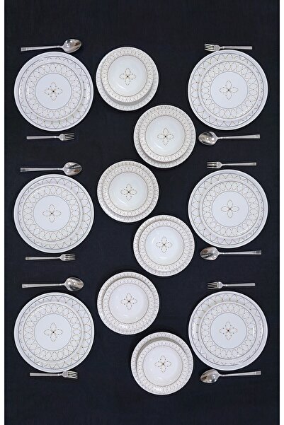 VENÜS HOME DECORATION Gold Elips Model 6 Kişilik 24 Parça Yemek Takımı