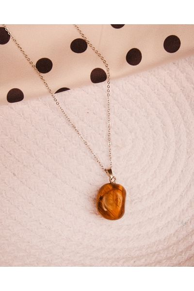 Lekka Design Agate Natural Stone Non-Tarnish Steel Women's Necklace