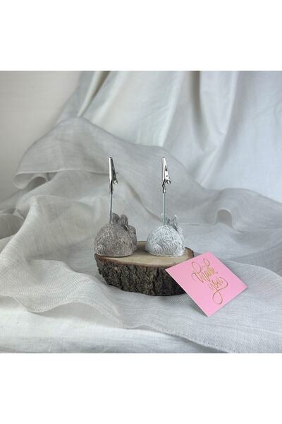 oasis decoration Antique Rabbit 2-Piece Note Holder Set, Photo Holder