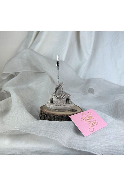 oasis decoration Mink Antique Apollo Pedestal Sculpture Note Holder, Photo Holder