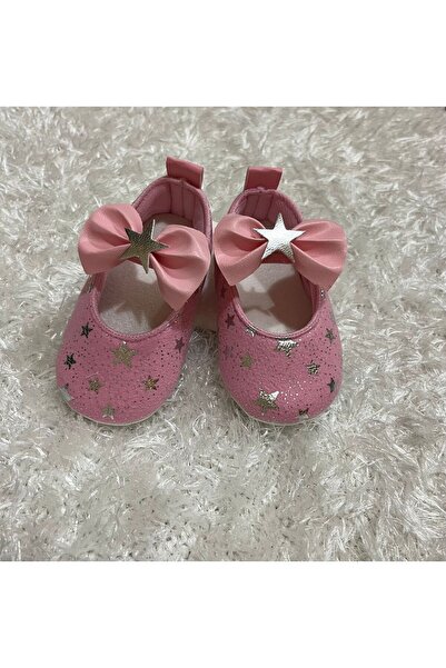 mystore Kız Bebek Pembe Yıldızlı Babet
