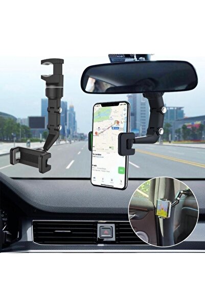 peakaks Dikiz Aynası Uyumlu Telefon Tutucu Araba Içi Navigasyon Tutacağı Çok Fonksiyonlu