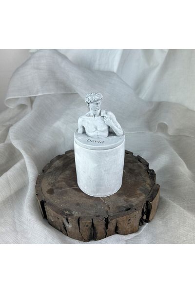 oasis decoration Gray Antique David Box with Lid, Decorative Concrete Box