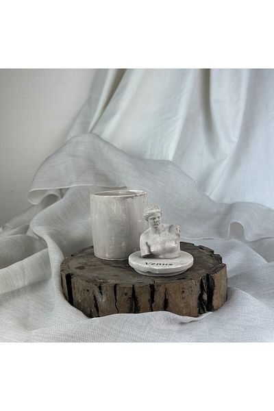 oasis decoration Mink Antique Venus Box with Lid, Decorative Concrete Box