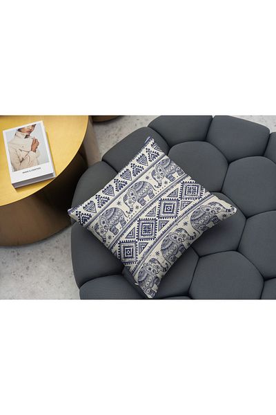 stellahomes Ethnic Elephant Patterned Special Design Double Sided Printed Throw Pillow Cover
