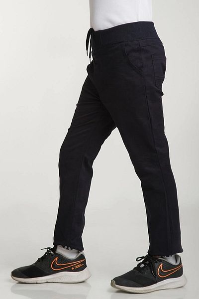 FATELLA Unisex Kids Ribbed Waist Back to School Canvas School Pants