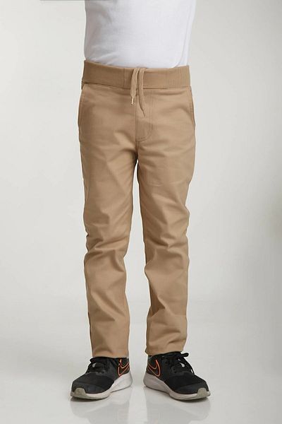 FATELLA Unisex Kids Ribbed Waist Back to School Canvas School Pants