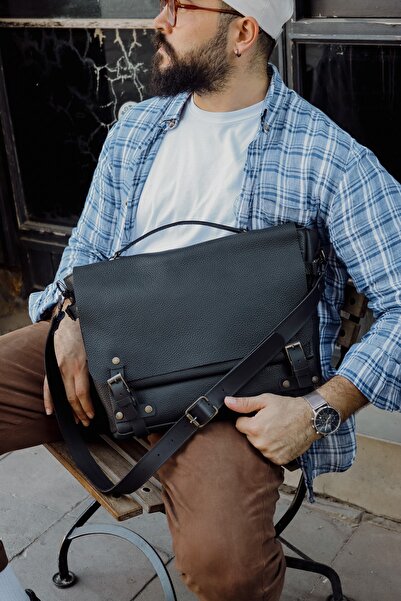 saraci leather craft حقيبة جلدية للرجال وحقيبة كمبيوتر محمول إنتاج خاص