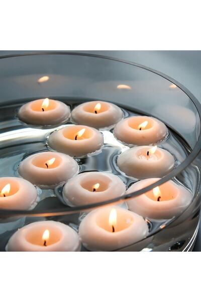 a&p 24 'lü Beyaz Renk Suda Yüzen Mum