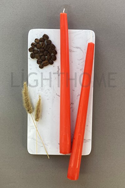 LightHome 2 Li Özel Tasarım Kırmızı Renkli Şamdan Konik Mumu Hediyelik Şamdan...