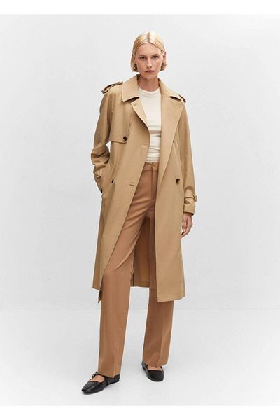 MANGO Woman Baggy-Trenchcoat mit Gürtel