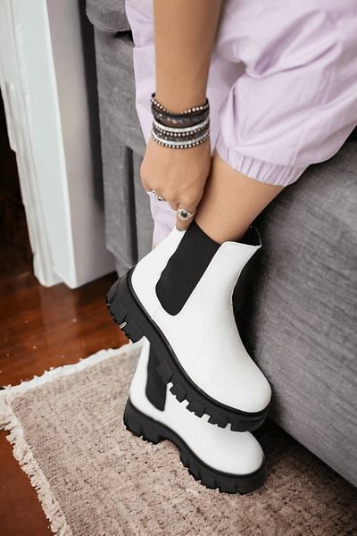 DURUNUN BUTİĞİ Καθημερινές μπότες Duenni White Side Elastic Thick Sole