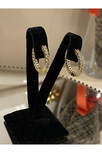 Ladidaa Altın Kaplama Zirkon Taşlı Çelik Küpe