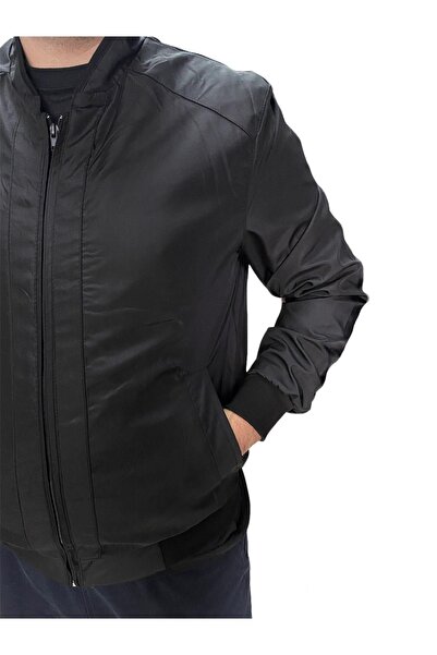 DostumGiyim Ανδρικό μπλε ναυτικό μαύρο κλασικό παλτό χωρίς γιακά, μεγάλο μέγεθος, καλοκαιρινό ελαφρύ Dad