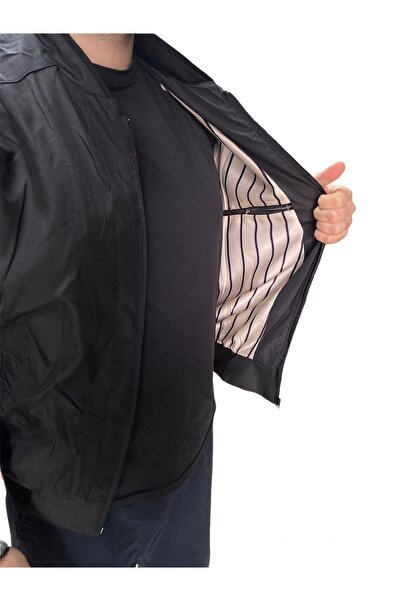 DostumGiyim Ανδρικό μπλε ναυτικό μαύρο κλασικό παλτό χωρίς γιακά, μεγάλο μέγεθος, καλοκαιρινό ελαφρύ Dad