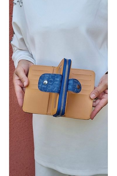 Just Polo JUSTPOLO WOMEN'S DARK DENIM COLOR WALLET with multiple compartments