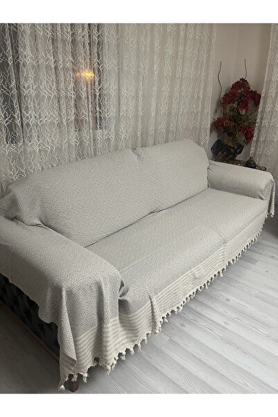 Nasır Home Açık Gri Kolları Örten Battal Boy Pamuklu Buldan El Bağlama Çekyat...