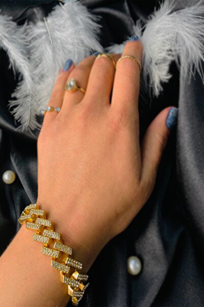 GEFANGNİS سوار نسائي سلسلة كوبان سلسلة مربعة مرصعة بالأحجار الكاملة