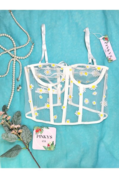 PINKYS CO. Daisy Strap Transparent Sexy Bralet Corset Bustier