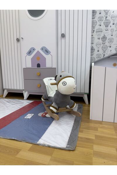 EĞİTİCİ AHŞAPLAR Sevimli Hayvan Figürlü Sallanan Sandalye