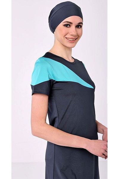 TESMAY Lycra Semi-Covered Pool Swimsuit ANTHRACITE