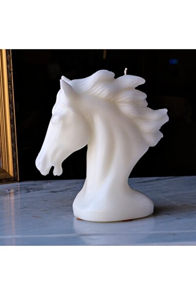 homeartplus Beyaz Renk Dekoratif Heykel At Mum