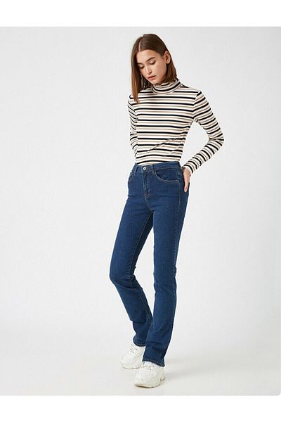 DRC trend Zero Deep Blue Jean Spaniol Pantaloni Denim cu talie înaltă Blugi Dark Flare