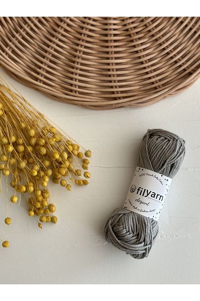 Filyarn Baby Cotton 100% Cotton Punch, Knitted, Amigurumi 25 Gr Cotton Yarn - Gray