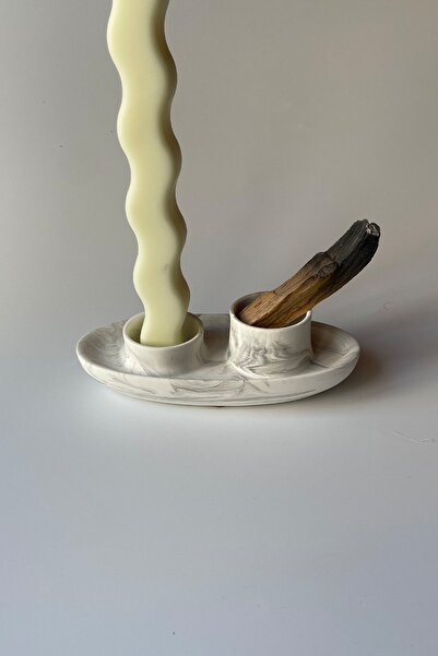 sin istanbul Tütsülük Mumluk Şamdan Mermer Desen