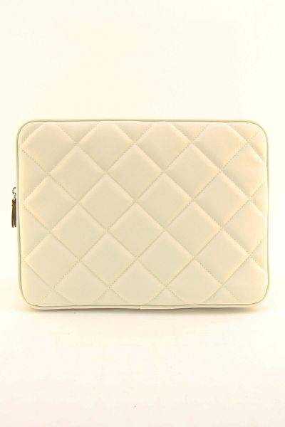 HNB Husă unisex cremă matlasată pentru laptop și tabletă de 13 și 14 inchi