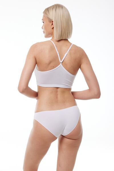 Malabadi Chiloți albi pentru femei, în modal, cu talie joasă, pachet de 6 183