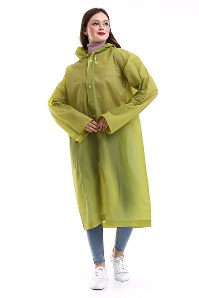 MACERATİ Γυναικείο ανδρικό αδιάβροχο με κουκούλα Eva Khaki Αδιάβροχο με κουμπωτά