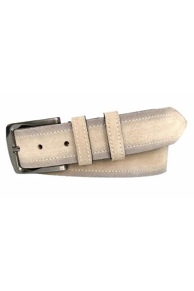 GoDeri Γνήσιο Δερμάτινο Suede Κρεμ Χρώμα Ζώνη 4 cm=suede.δερμ.4cm