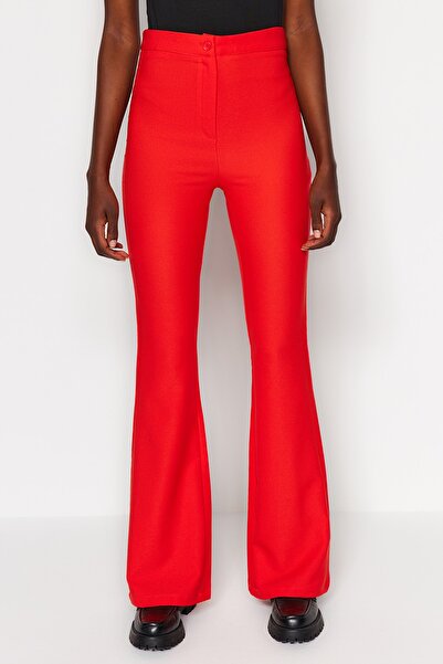 Trendyol Collection Red Flare Woven Trousers TOFAW19BB0581
