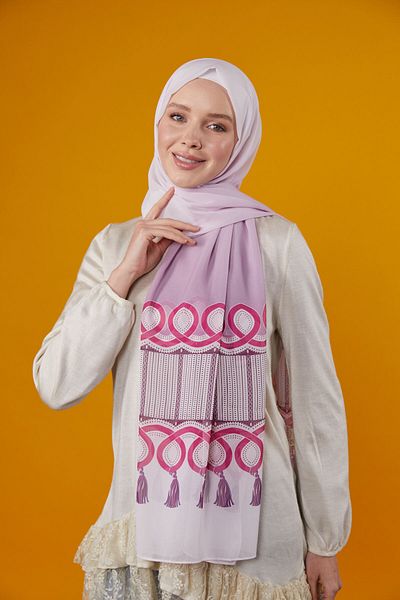 Differenza VINTAGE PATRONED SHAL - FUCHIA