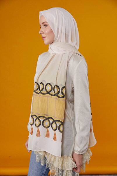 Differenza VINTAGE PATTERNED SHAL - MUSTARD