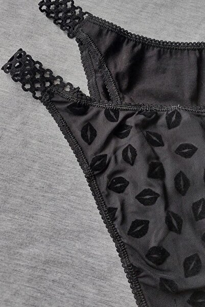 Sensu Women's Slip Panties Pack of 5 with Tulle Detail - Kts4009-3-Model1