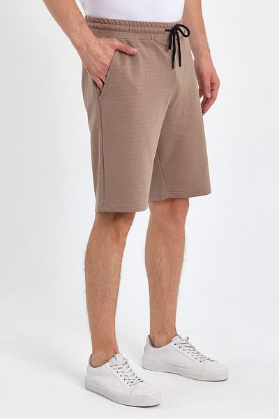 VERDONE Embossed Logo Printed Stripe Fabric Mink Men's Shorts