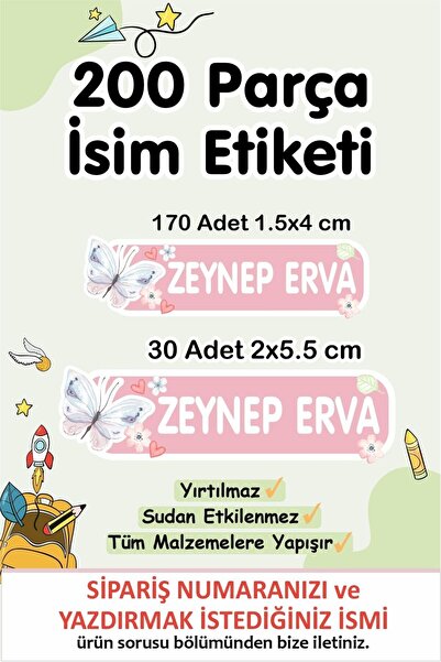 Piksel Sticker Okul Etiketi Kalem Defter Etiketi Özel Isim Yazılabilen Etiket...