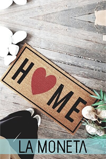 LAMONETA Xl Home Kalp 90x50 Cm Kapı Önü Koko Kıl Paspas