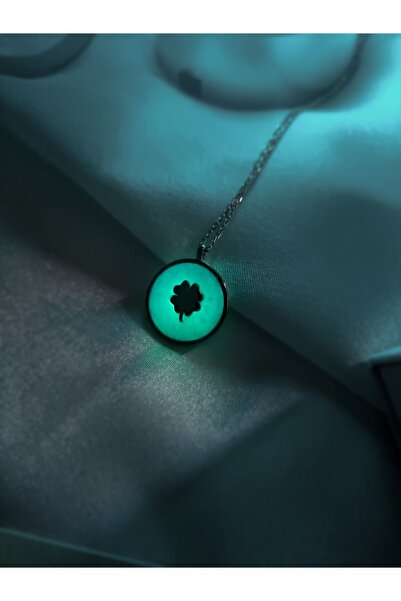 Soprano Silver Gece Parlayan Yonca Kolye 925 Ayar Gümüş